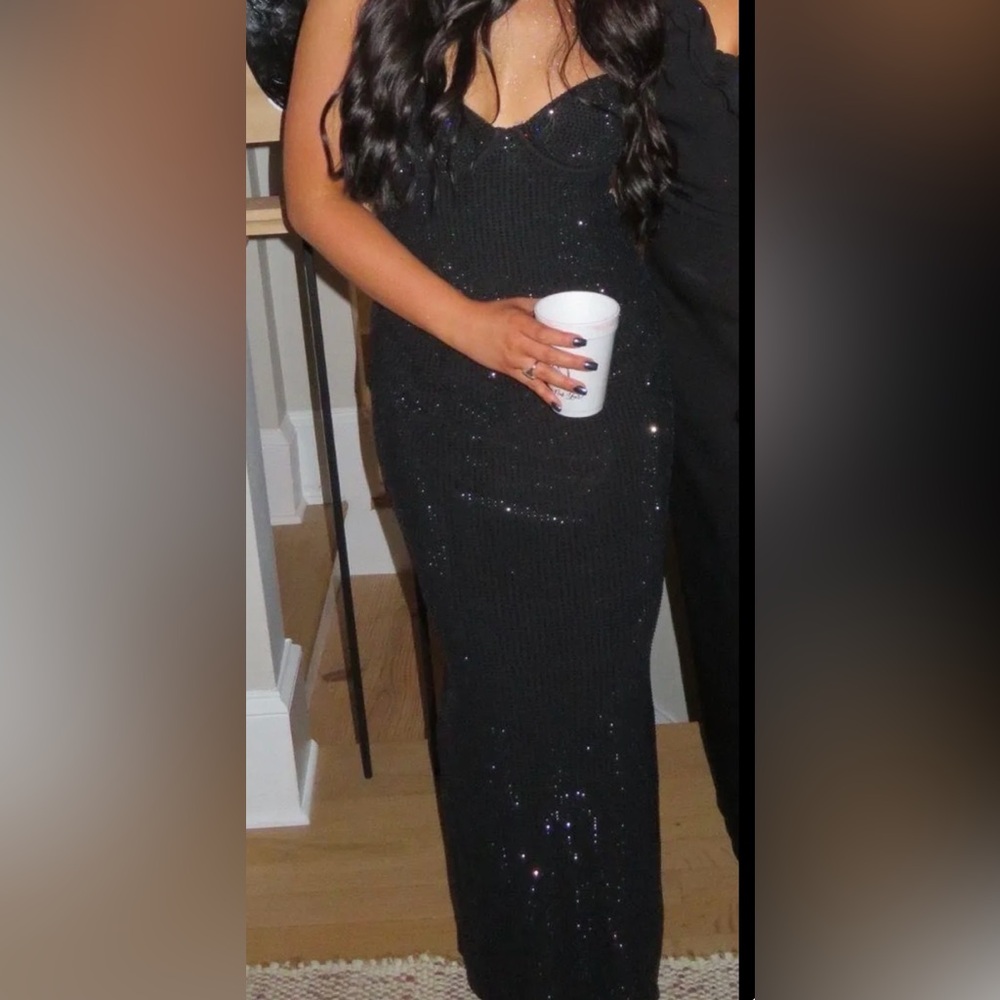Meshki Black Diamond Midi Dress